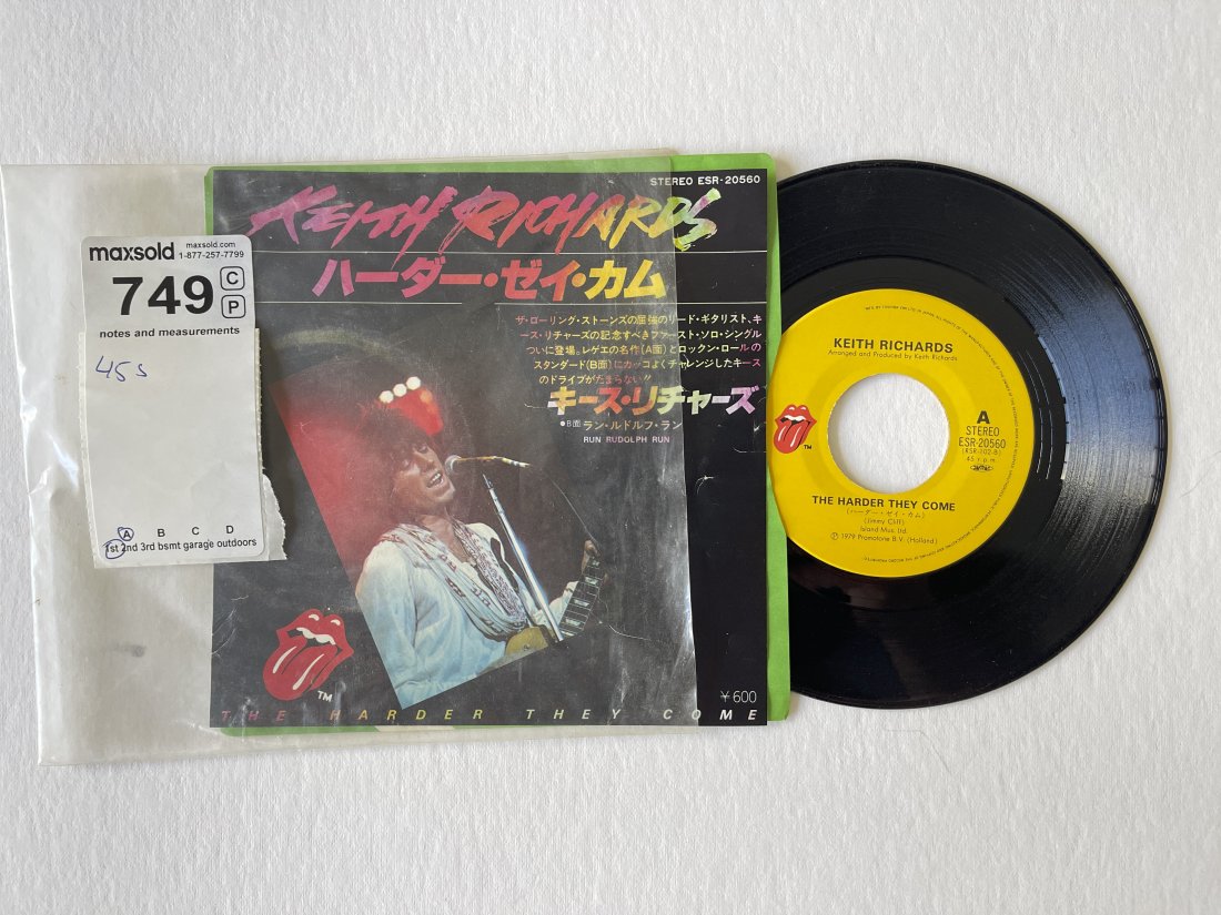 KEITH RICHARDS JAPAN 45 - THE HARDER THEY COME: KEITH RICHARDS JAPAN 45 - THE HARDER THEY COME