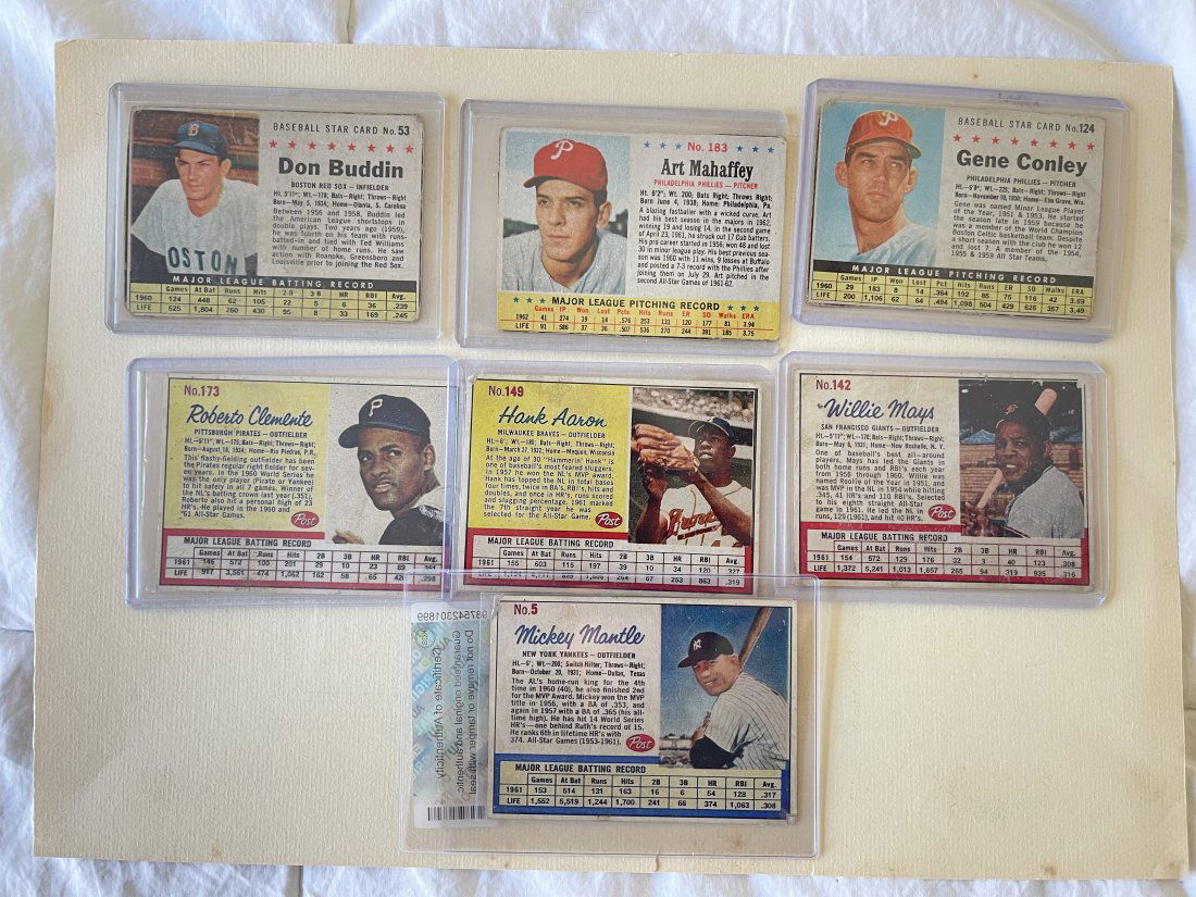SET OF 7 1961 POST CEREAL BASEBALL CARDS (1 of 15)