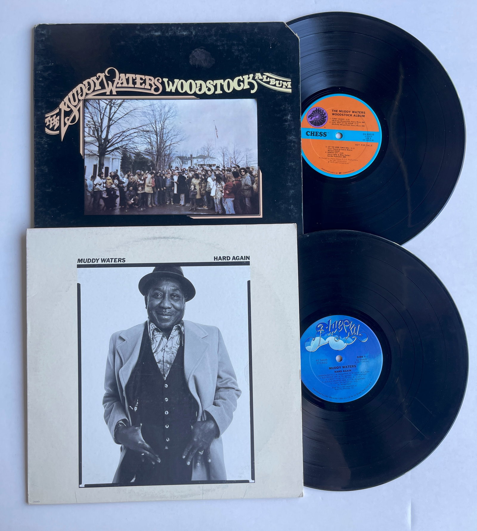SET OF TWO MUDDY WATERS ALBUMS: SET OF TWO MUDDY WATERS ALBUMS WITH The Muddy Waters Woodstock Album ($46) AND Hard Again ($100 ! ! ! )