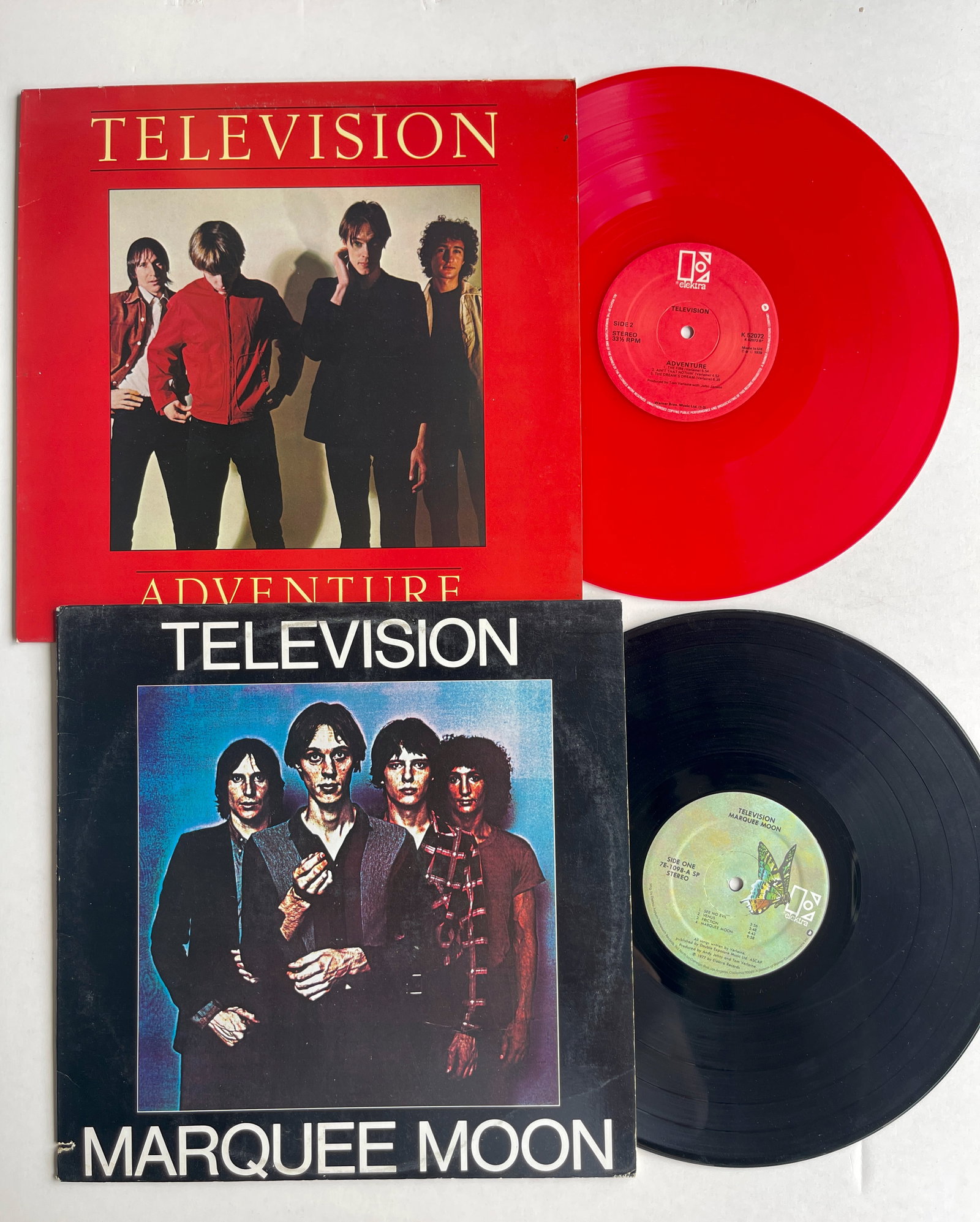 SET OF TWO TELEVISION ALBUMS: INCLUDING Television - Adventure ON RED VINYL ($22 - $40) AND Television - Marquee Moon ($50-$104)
