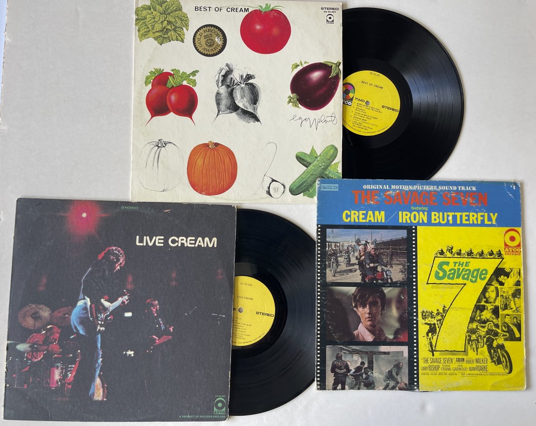A GREAT SET OF THE CREAM ALBUMS: A GREAT SET OF THE CREAM ALBUMS. Best Of Cream. Live Cream. THE SAVAGE SEVEN SOUNDTRACK WITH CREAM AND IRON BUTTERFLY.