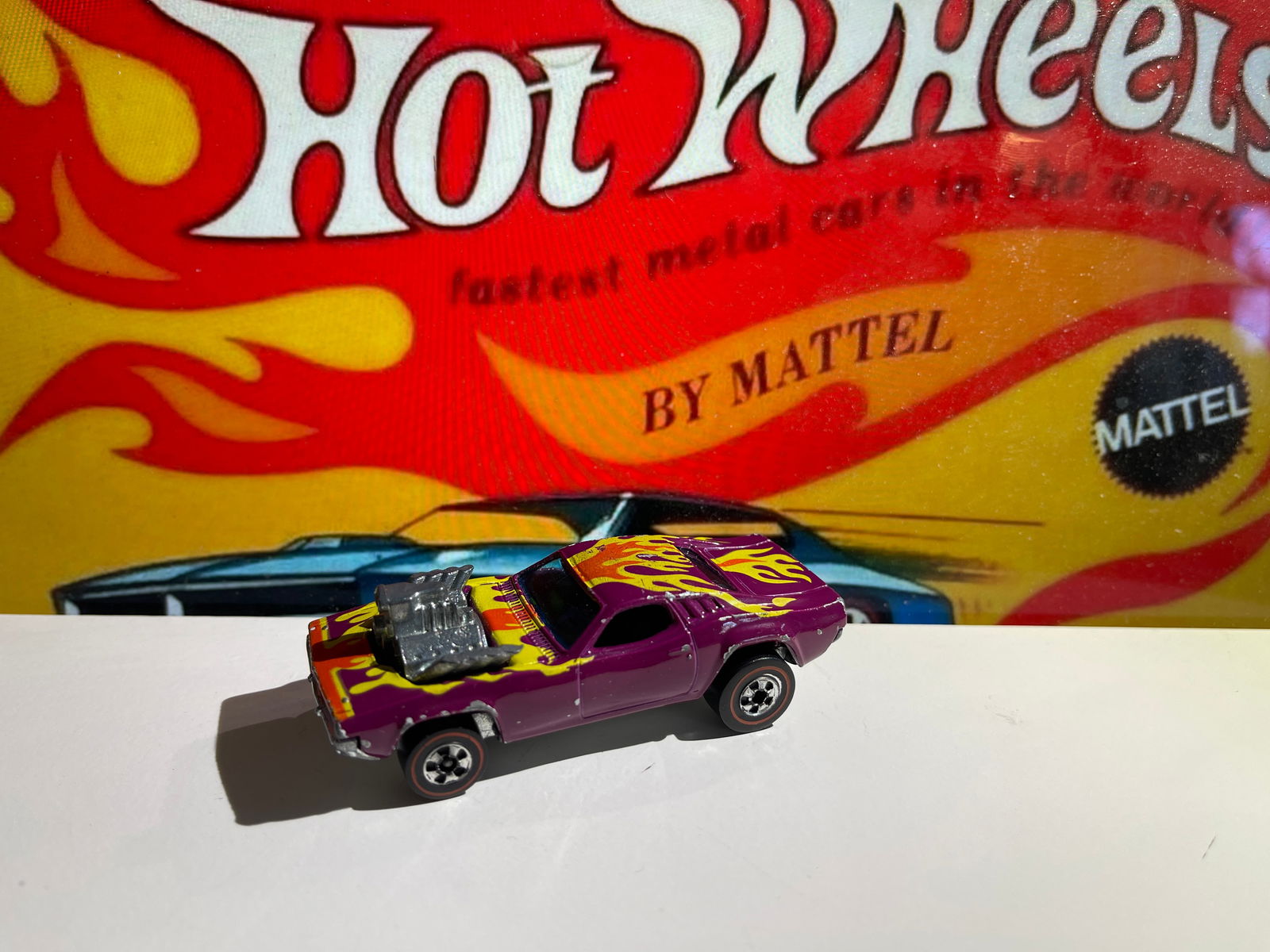 HOT WHEELS REDLINE 1970 Rodger Dodger Plum Purple w/ Flames (1 of 3)