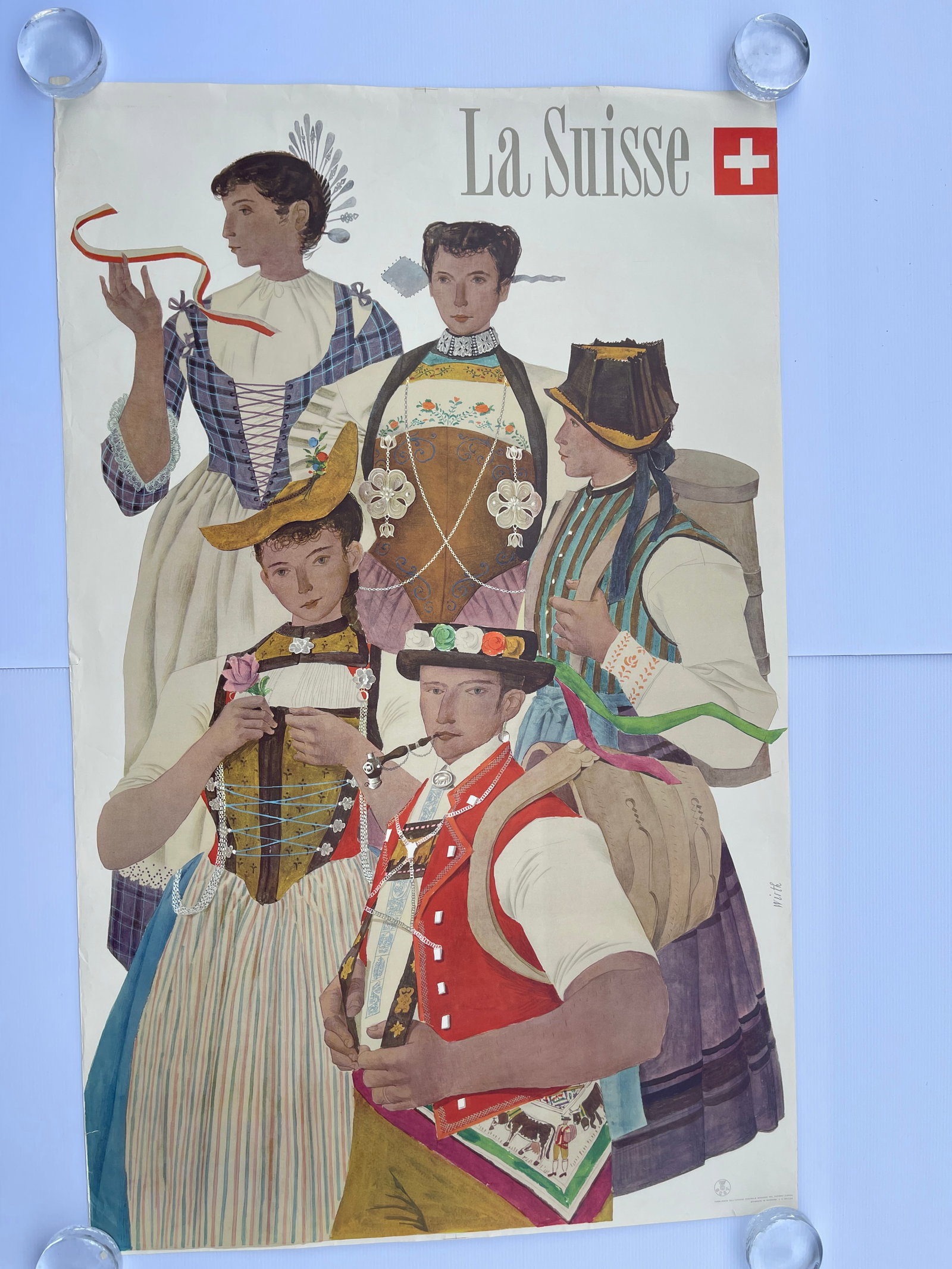 LA SUISSE TRAVEL POSTER ART BY KURT WIRTH 1950s (1 of 2)