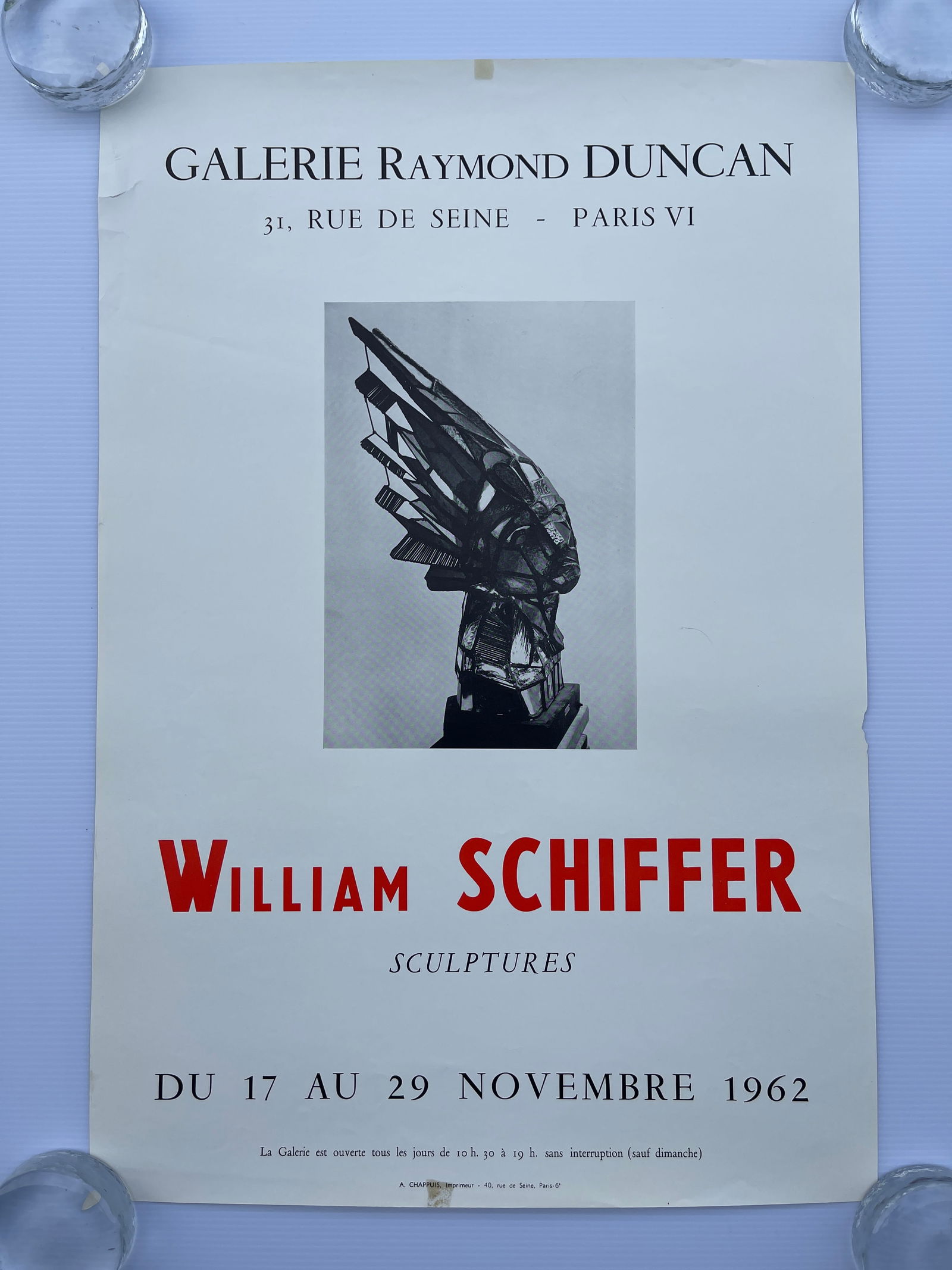 GALERIE RAYMOND DUNCAN 1962 GALLERY SHOW POSTER (1 of 1)