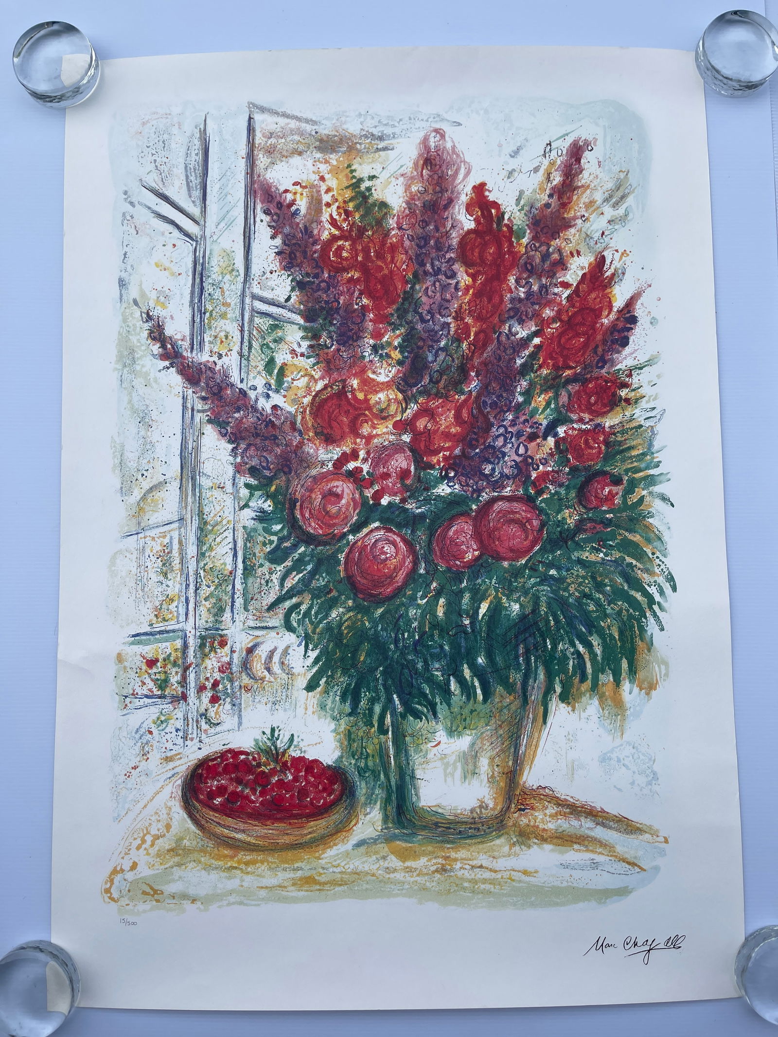 MARC CHAGALL FLOWERS - SIGNED IN PLATE AND NUMBERED (1 of 3)