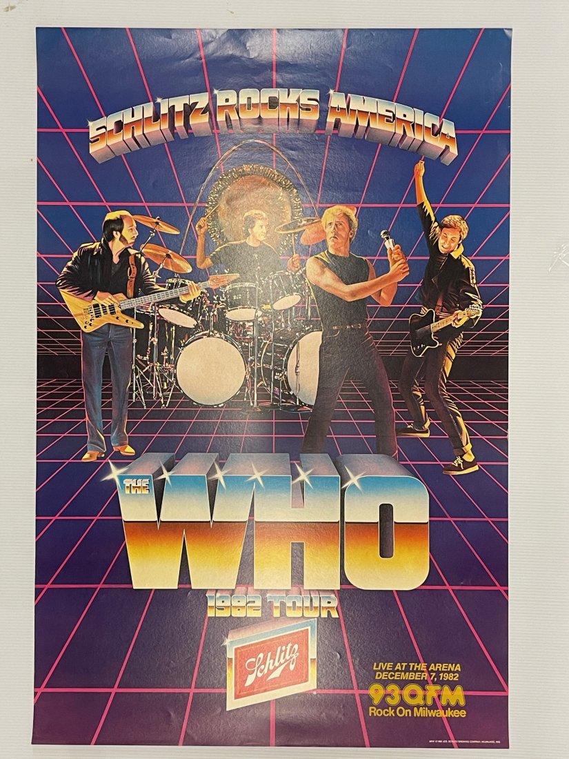 THE WHO - 1982 TOUR POSTER - SPONSORED BY SCHLITZ BEER (1 of 1)