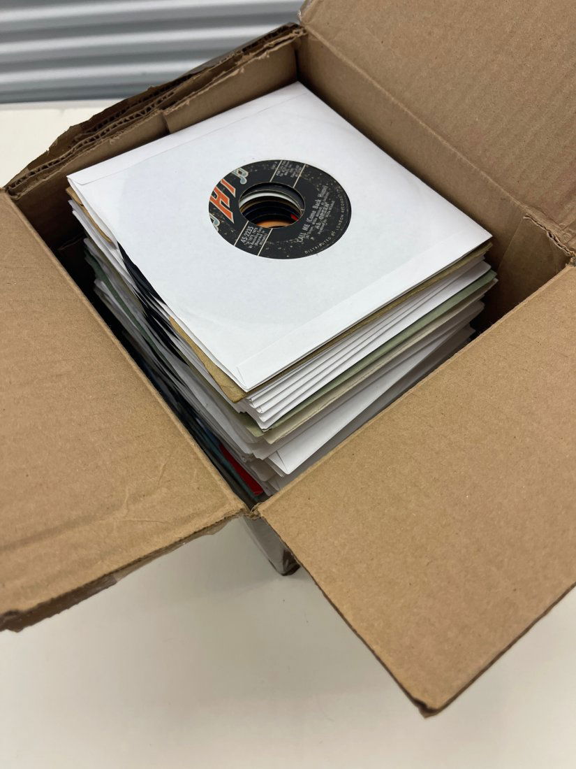 MYSTERY BOX OF 45rpm RECORDS - #1 OF 3 (1 of 2)