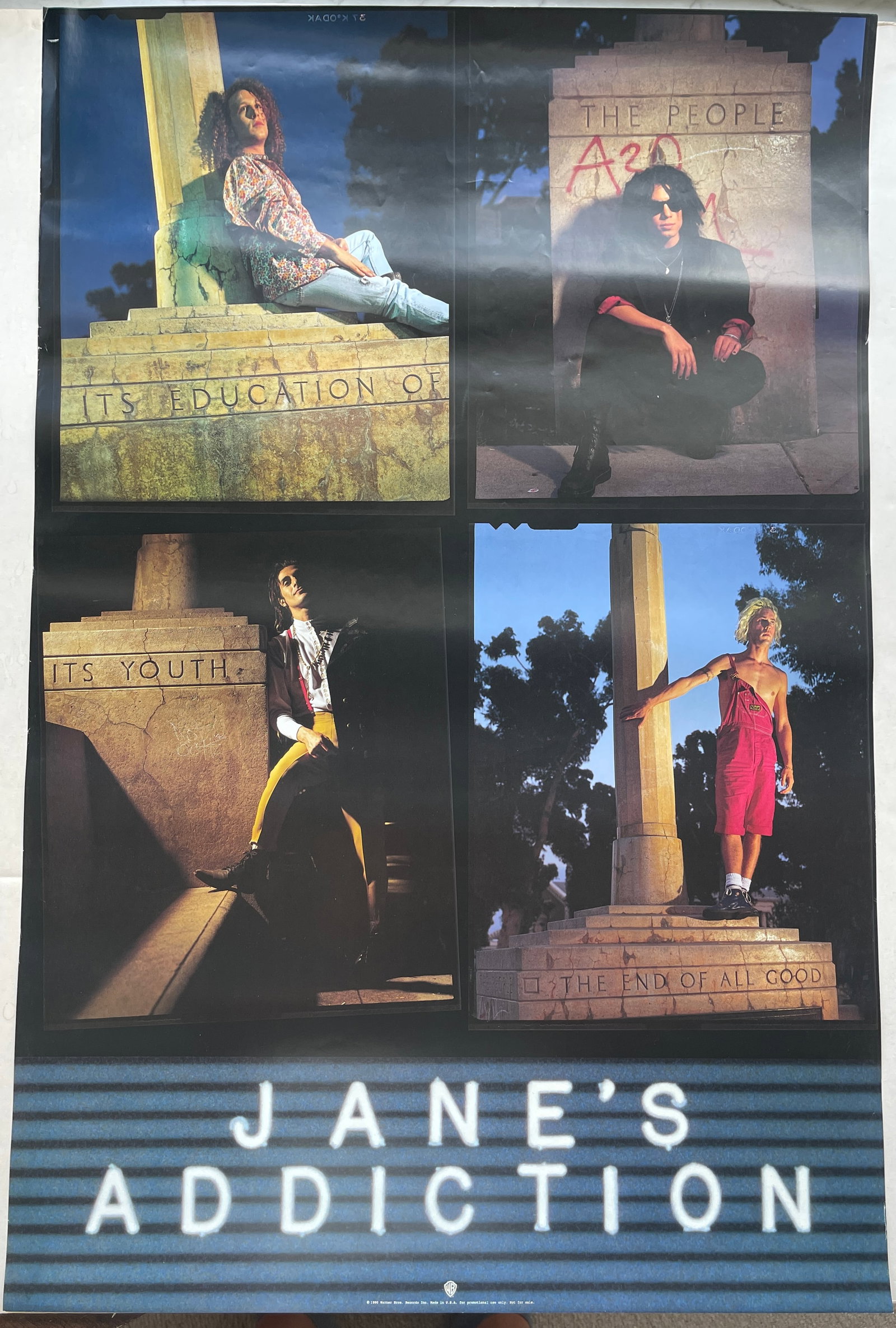 JANES ADDICTION 1990 PROMO: 23 X 35 JANES ADDICTION 1990 PROMO NOT FOR SALE TO PUBLIC