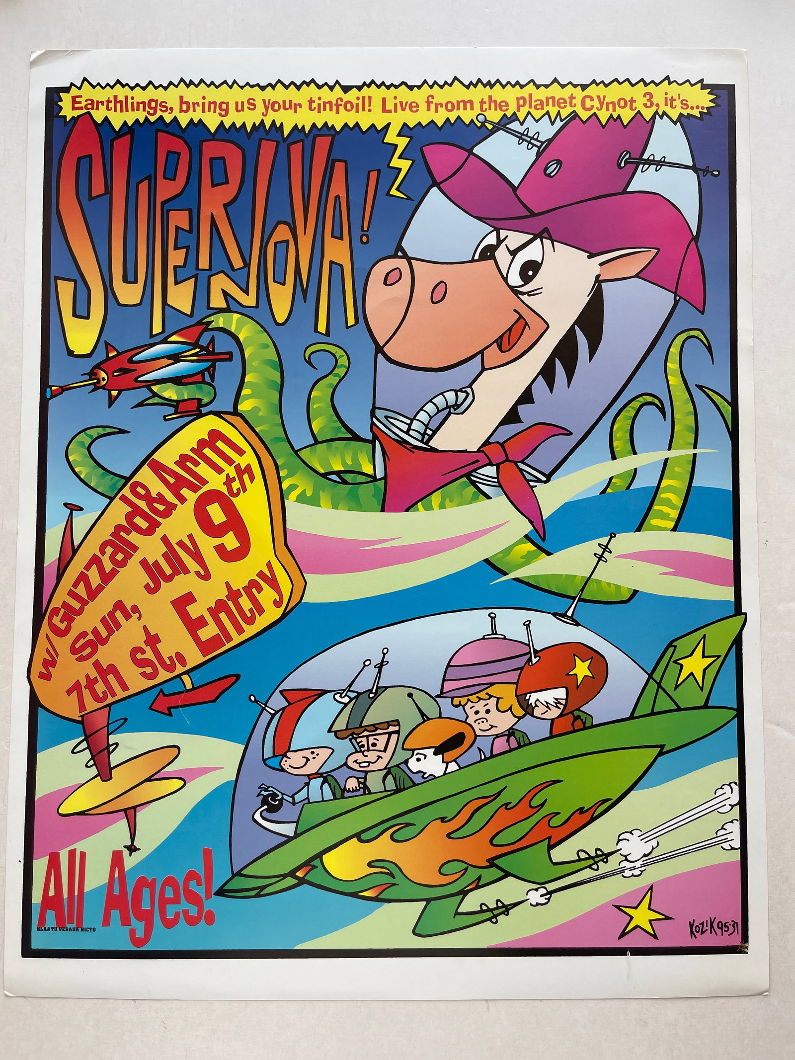 SUPERNOVA AT 7TH STREET ENTRY IN MINNEAPOLIS: 17 X 22 SUPERNOVA LITHO BY FRANK KOZIK. 1995