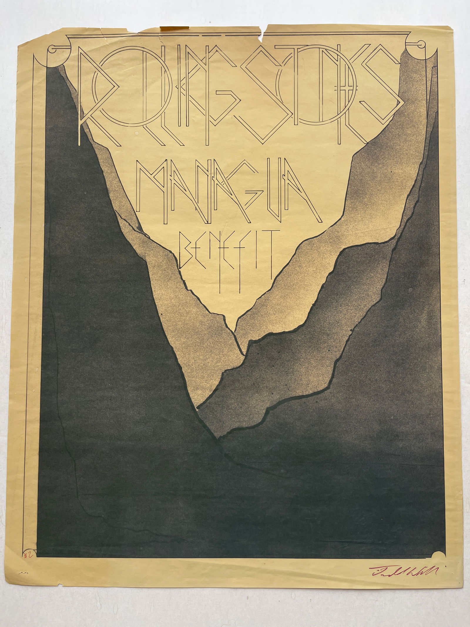 RARE ROLLING STONES BENEFIT POSTER #2 ! SIGNED (1 of 3)