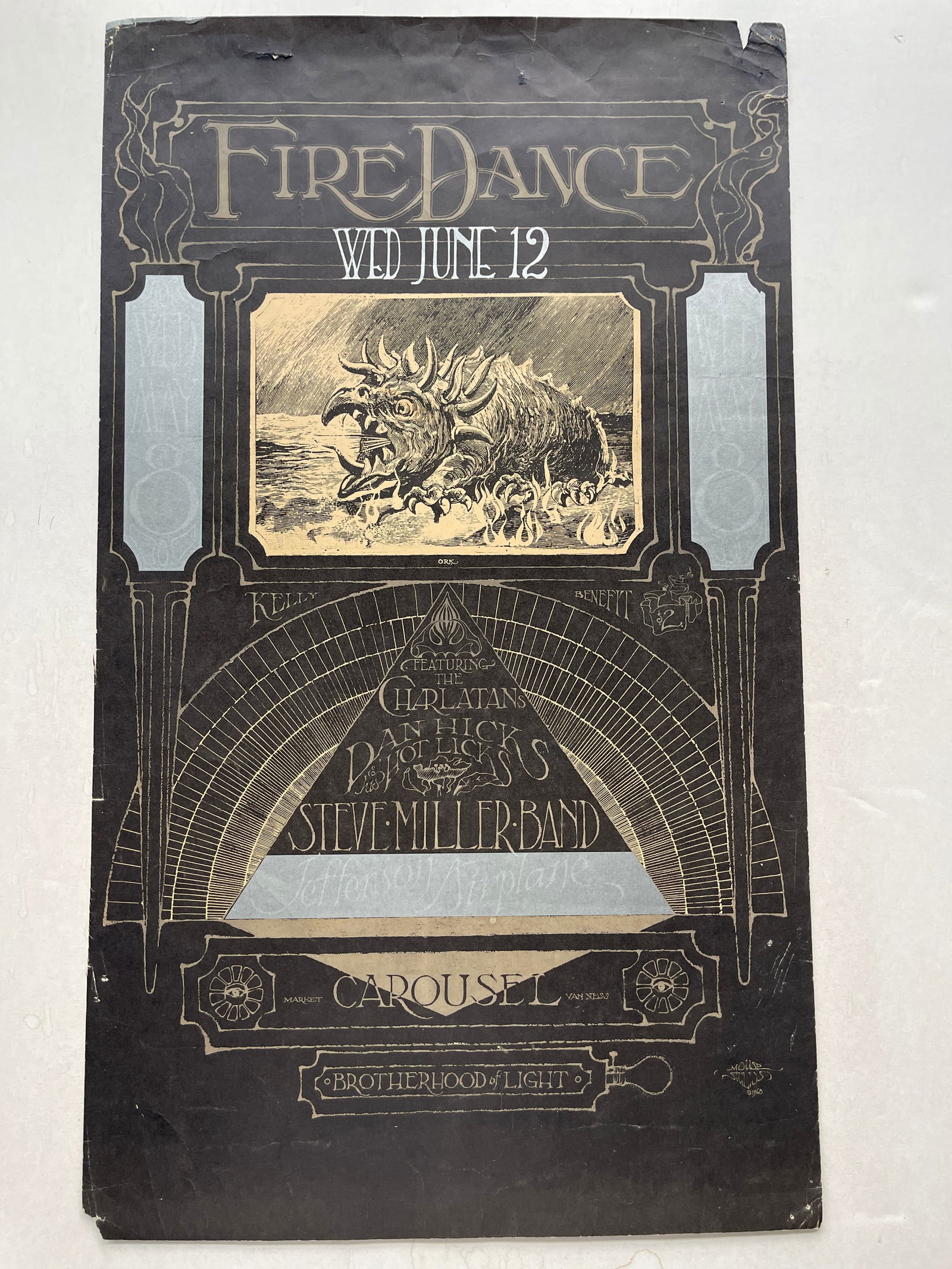 SUPER RARE JEFFERSON AIRPLANE FIRE DANCE POSTER (1 of 2)