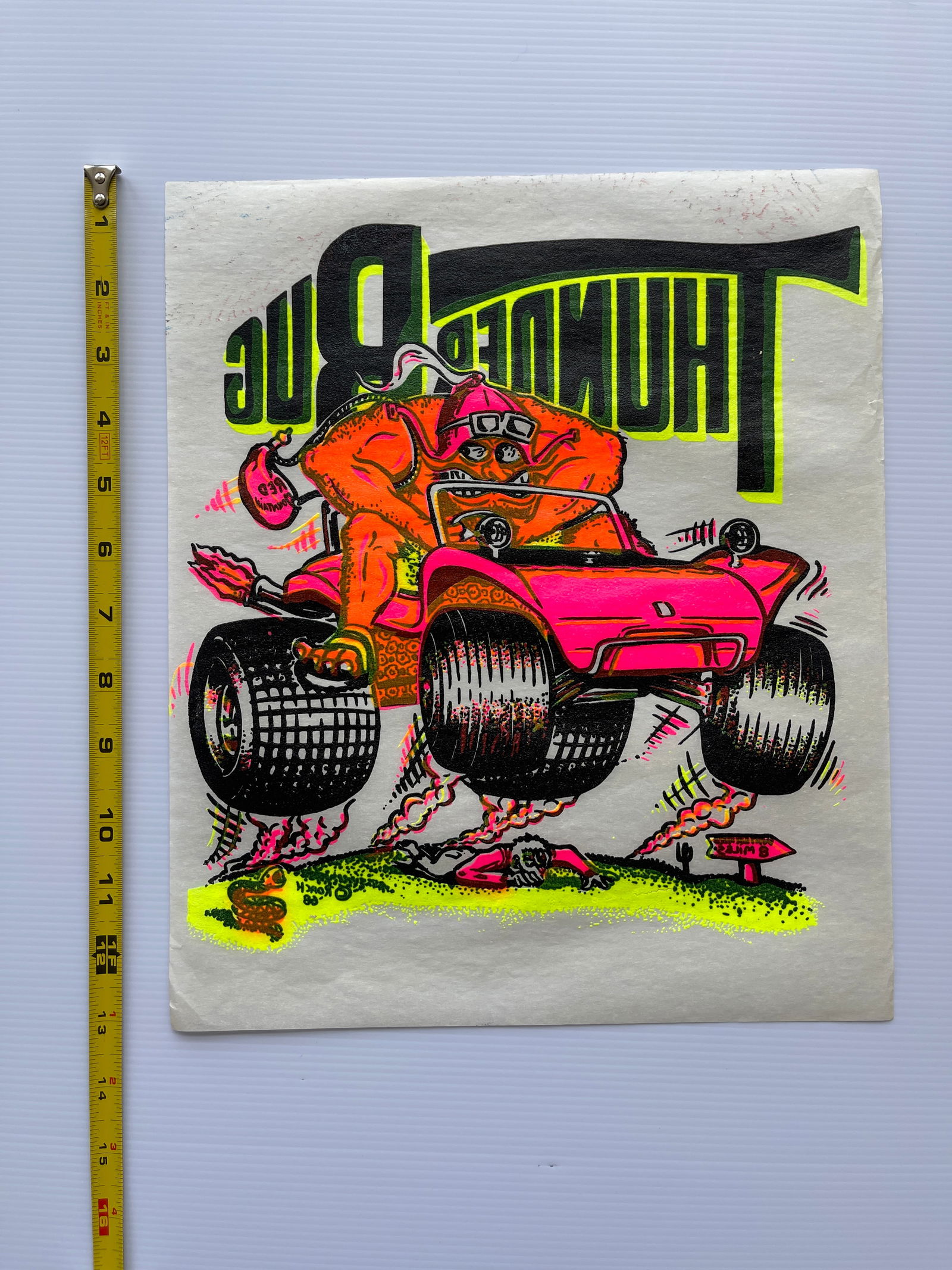 ORIGINAL 1968 THUNDER BUG - RAT FINK STYLE T-SHIRT IRON ON (1 of 3)