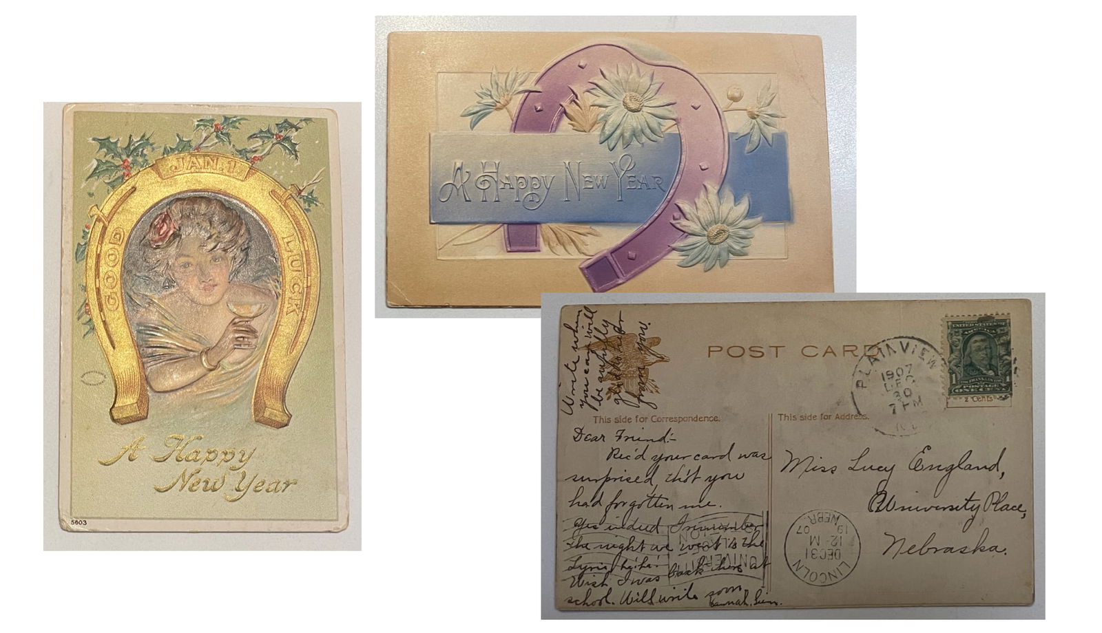 1900s GOLD GUILDED POSTCARD SET #2 (1 of 1)
