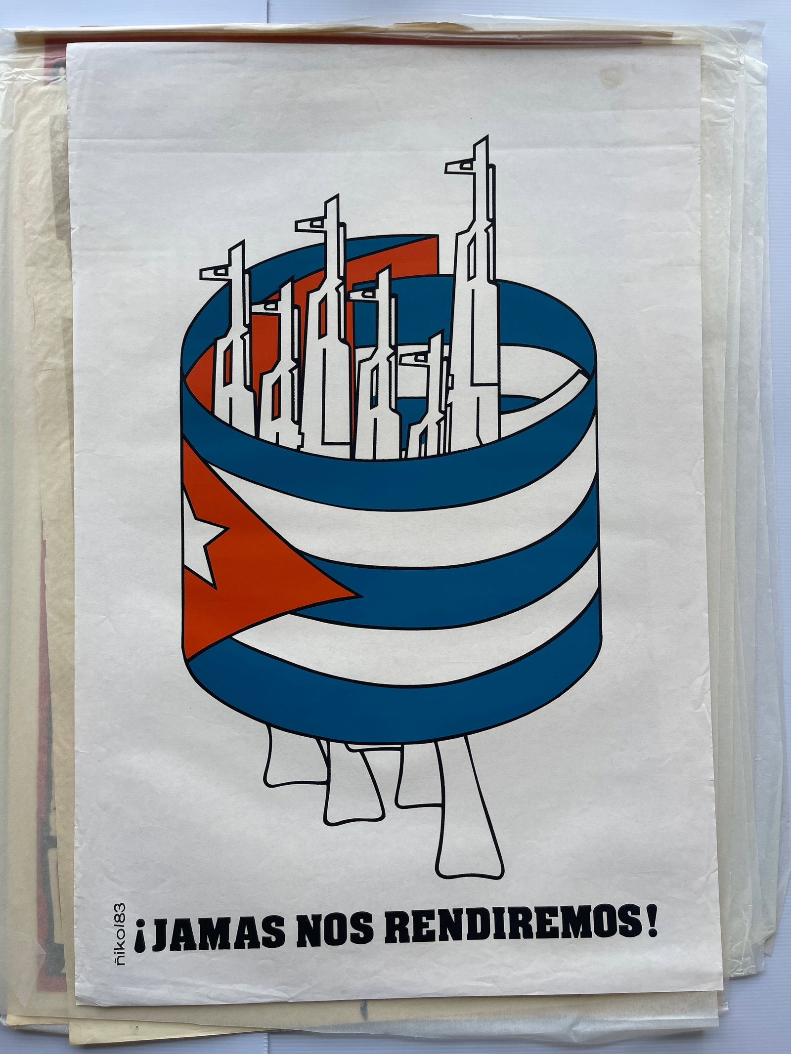 SET OF VINTAGE CUBAN SILKSCREEN POSTERS #6 (1 of 2)