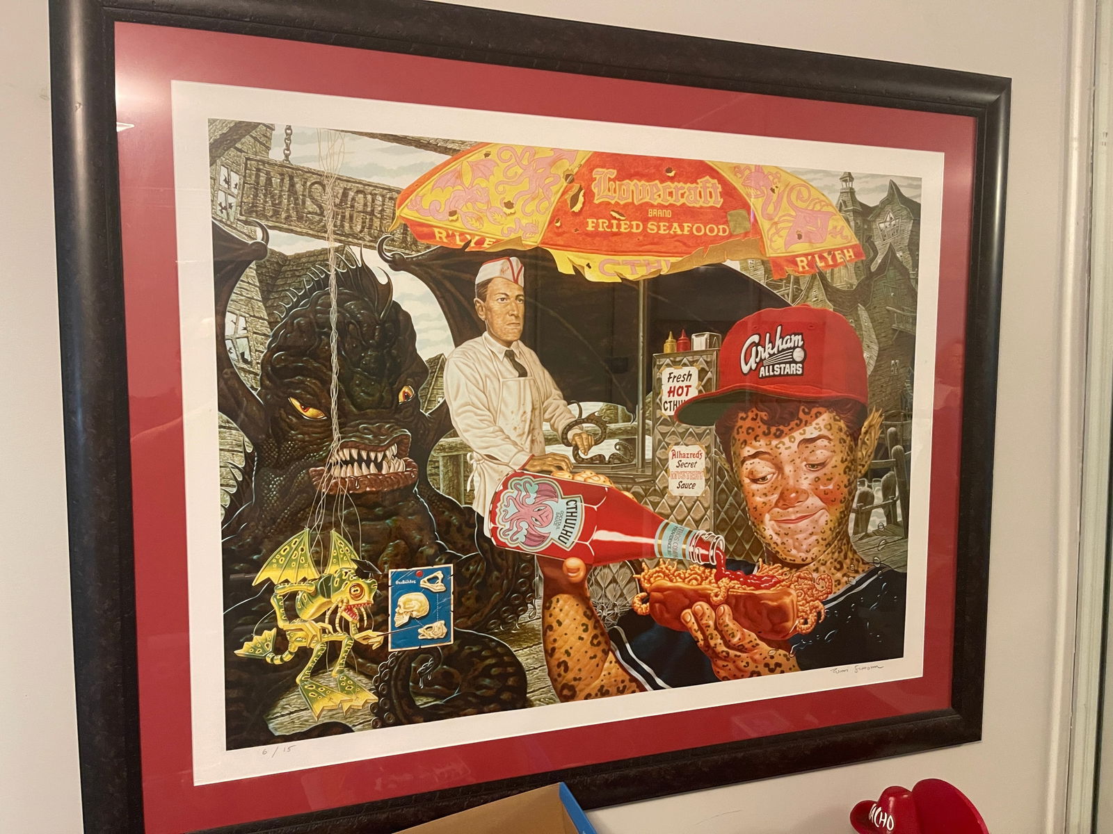 Todd Schorr H.P. Lovecrafts Fried Seafood Cart Limited Edition Giclee: Todd Schorr H.P. Lovecrafts Fried Seafood Cart Limited Edition Giclee. MINT. Todd Schorr H.P. Lovecrafts Fried Seafood Cart Limited Edition Giclee. 29.5" x 39.5" - Signed and Numbered Edition #6 OF 15