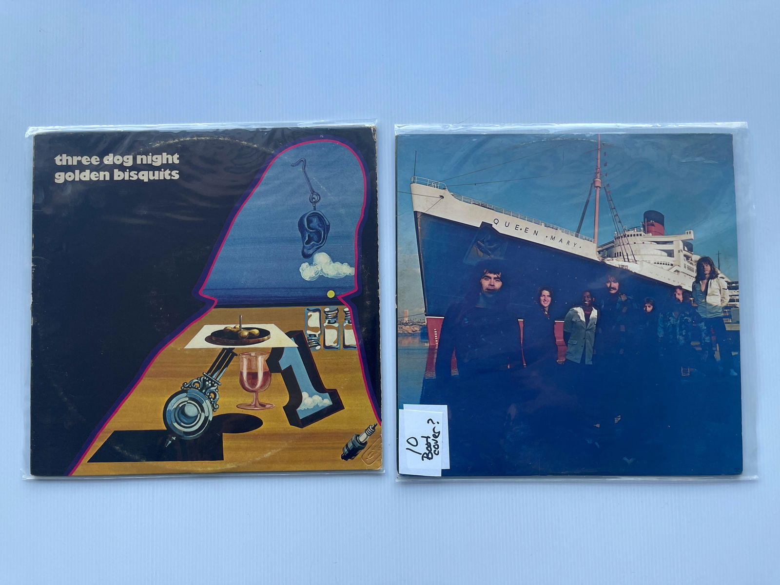 THREE DOG NIGHT SET WITH BOOTLEG COVER: THREE DOG NIGHT SET WITH BOOTLEG COVER OF AROUND THE WORLD WITH THREE DOG NIGHT, AND GOLDEN BISQUITS.