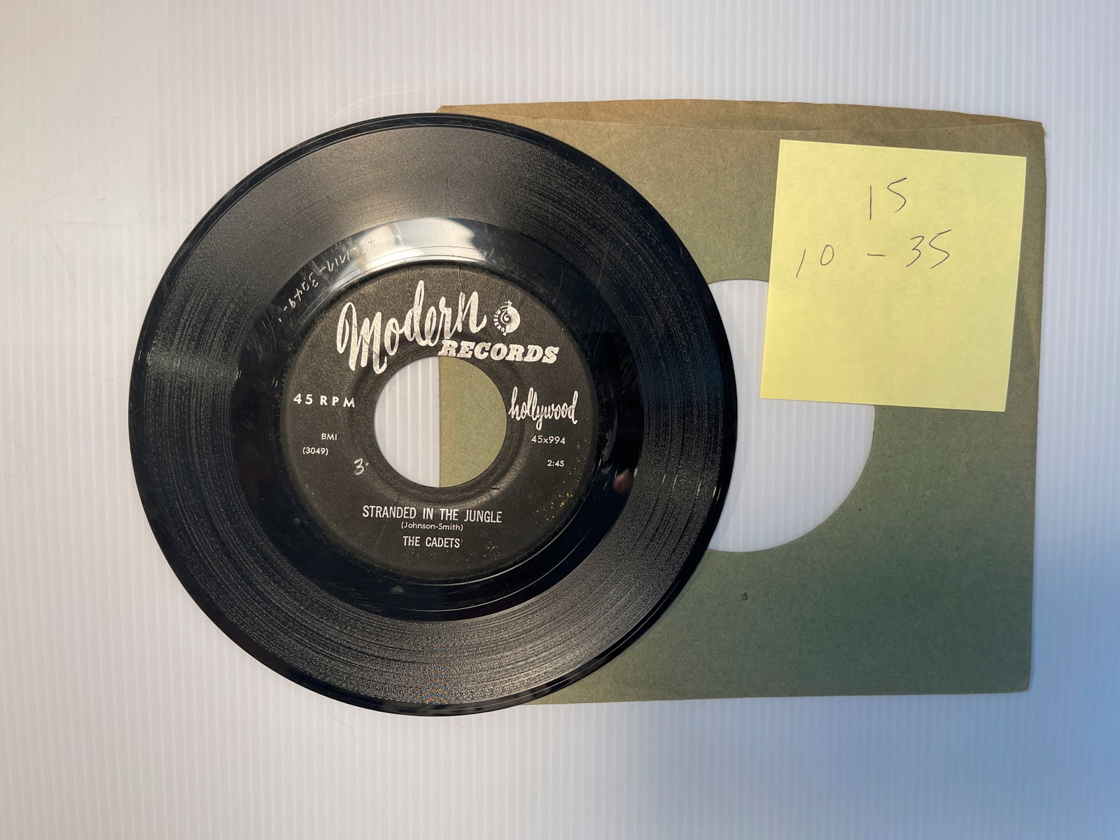 STRANDED IN THE JUNGLE - THE CADETS 45RPM: STRANDED IN THE JUNGLE - THE CADETS 45RPM