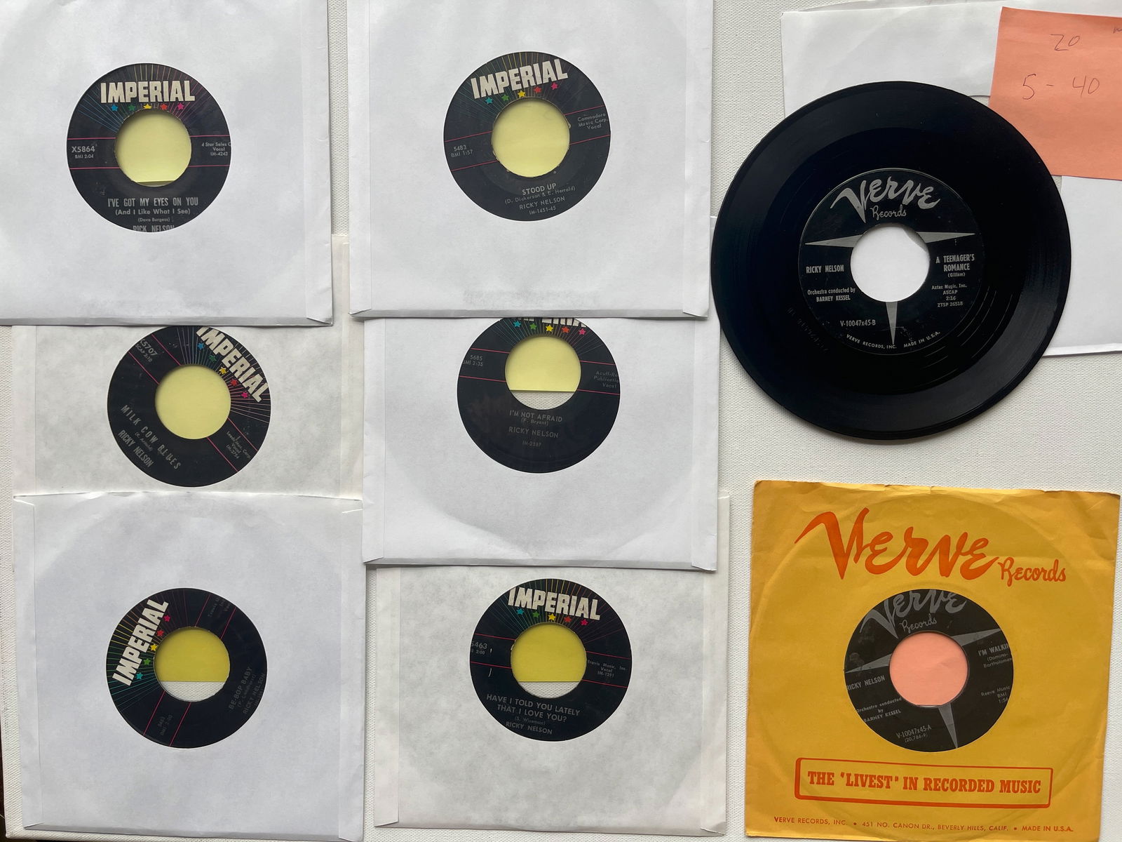RICKY NELSON SET OF 45s (1 of 1)