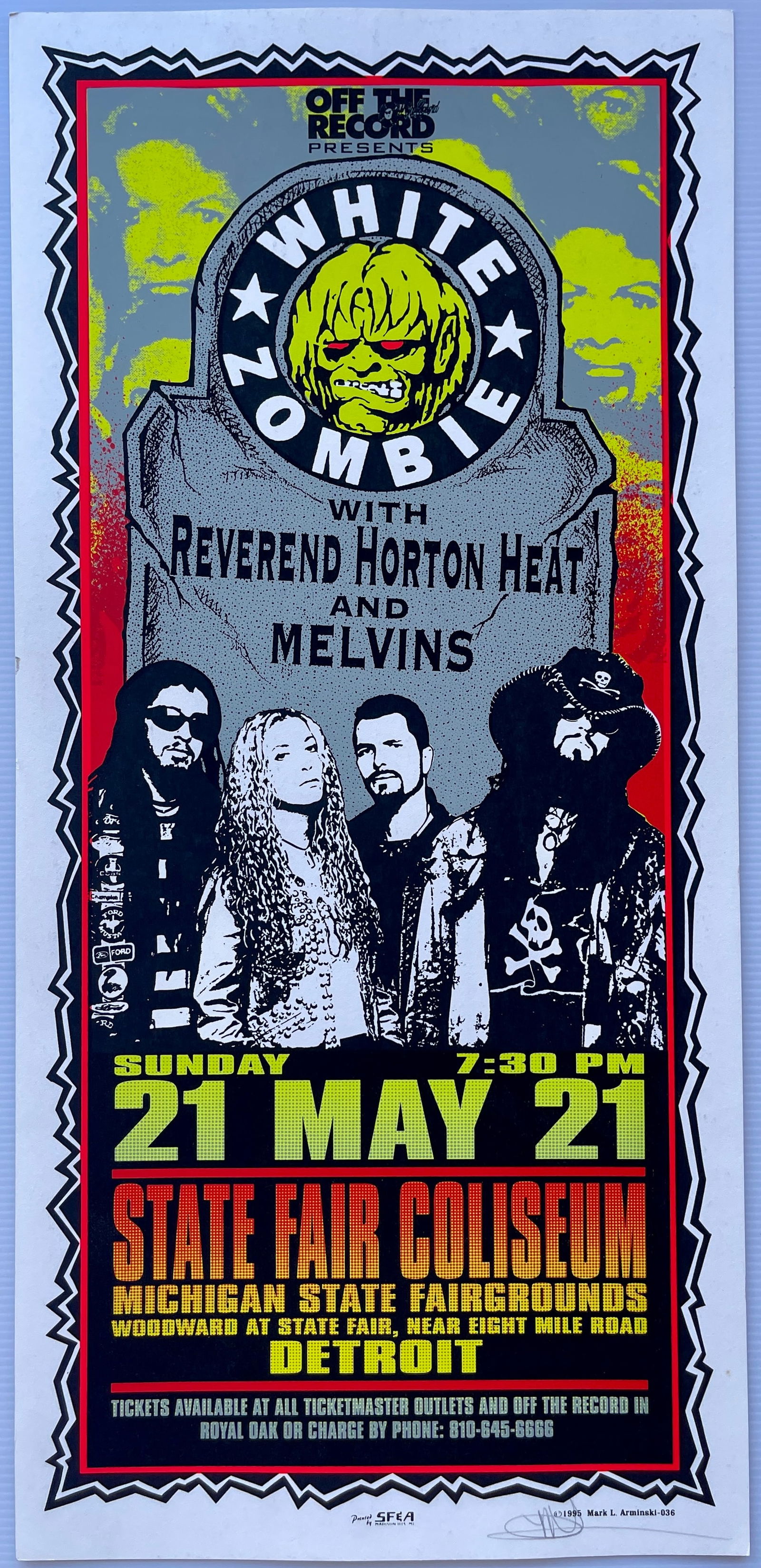 WHITE ZOMBIE - ROB ZOMBIE - ARMINSKI - 1995 - SIGNED (1 of 1)