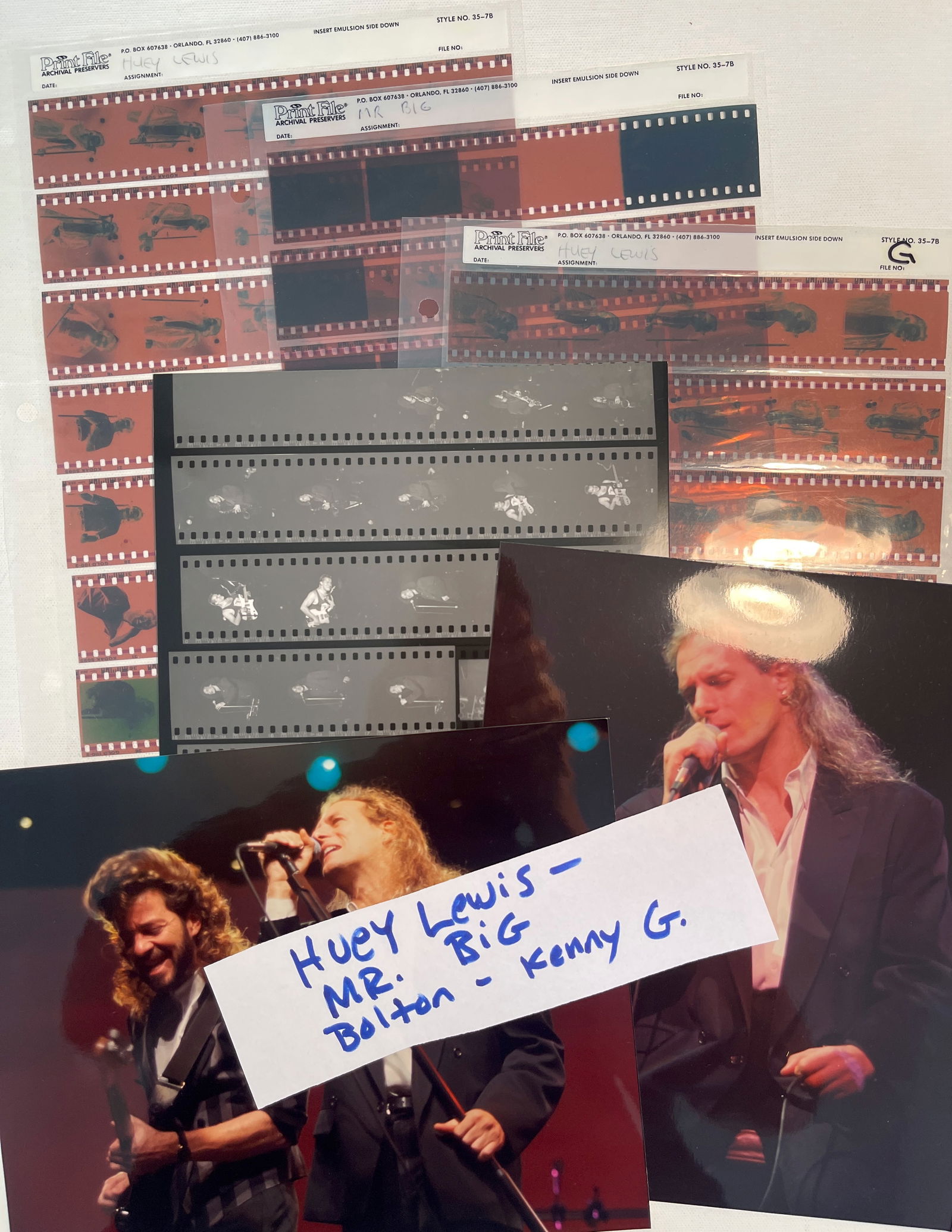 HUEY LEWIS AND MR BIG PHOTO AND NEGATIVE SET (1 of 1)