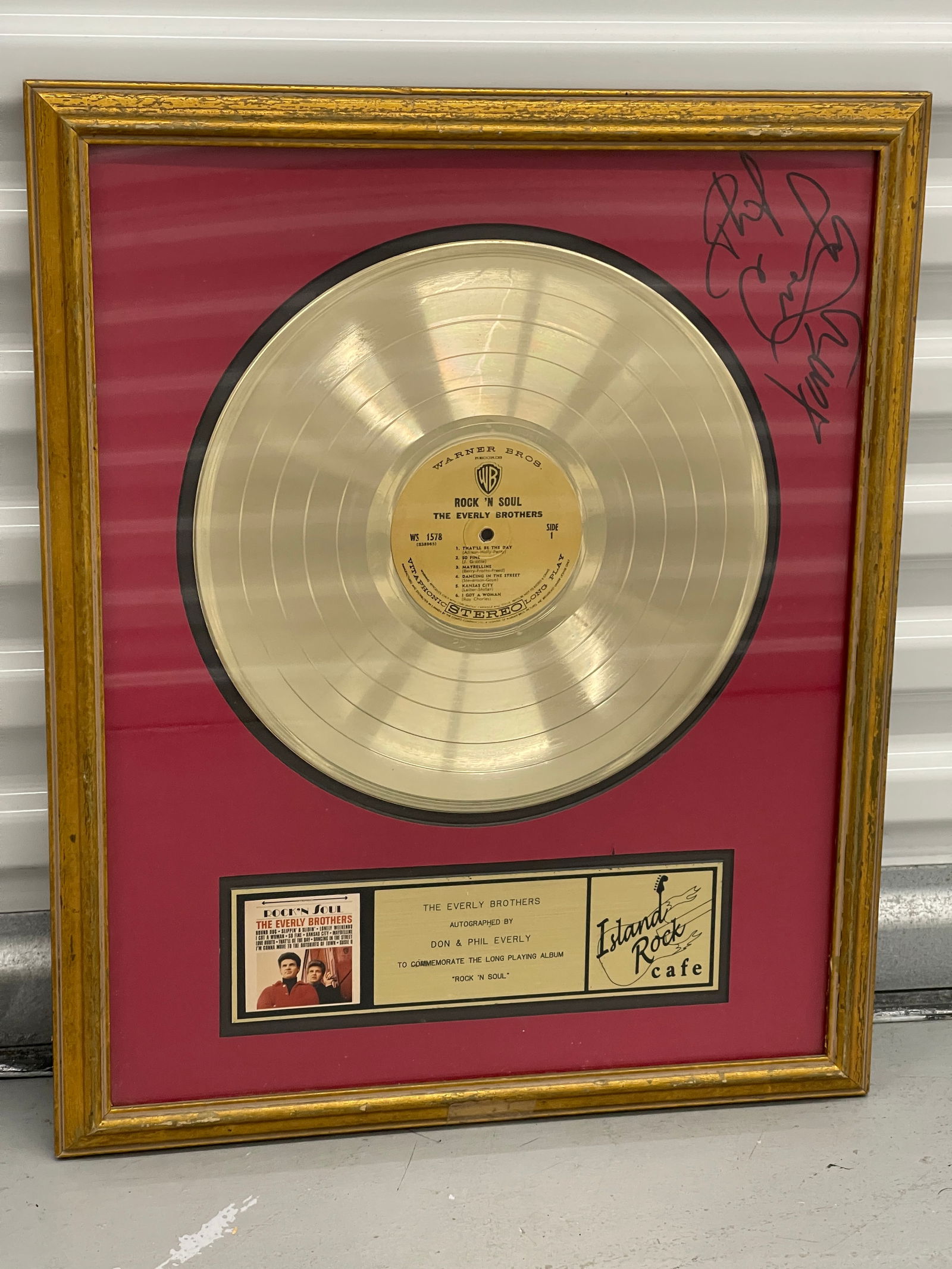 EVERLY BROTHERS SIGNED GOLD RECORD (1 of 3)