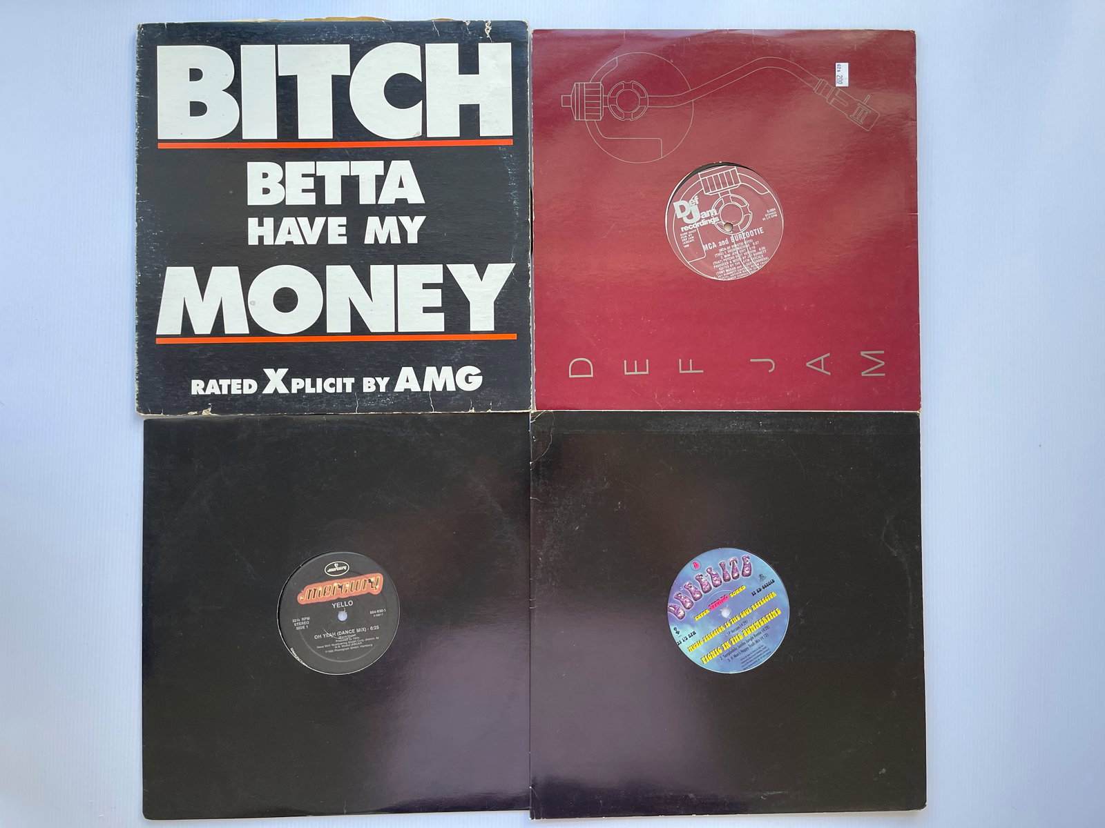 AMG - Bitch Betta Have My Money AND MORE !: AMG - Bitch Betta Have My Money AND MORE ! ($10-$31). MCA & Burzootie - Drum Machine ($38- $85). YELLO OH YEAH!, DEE LITE.