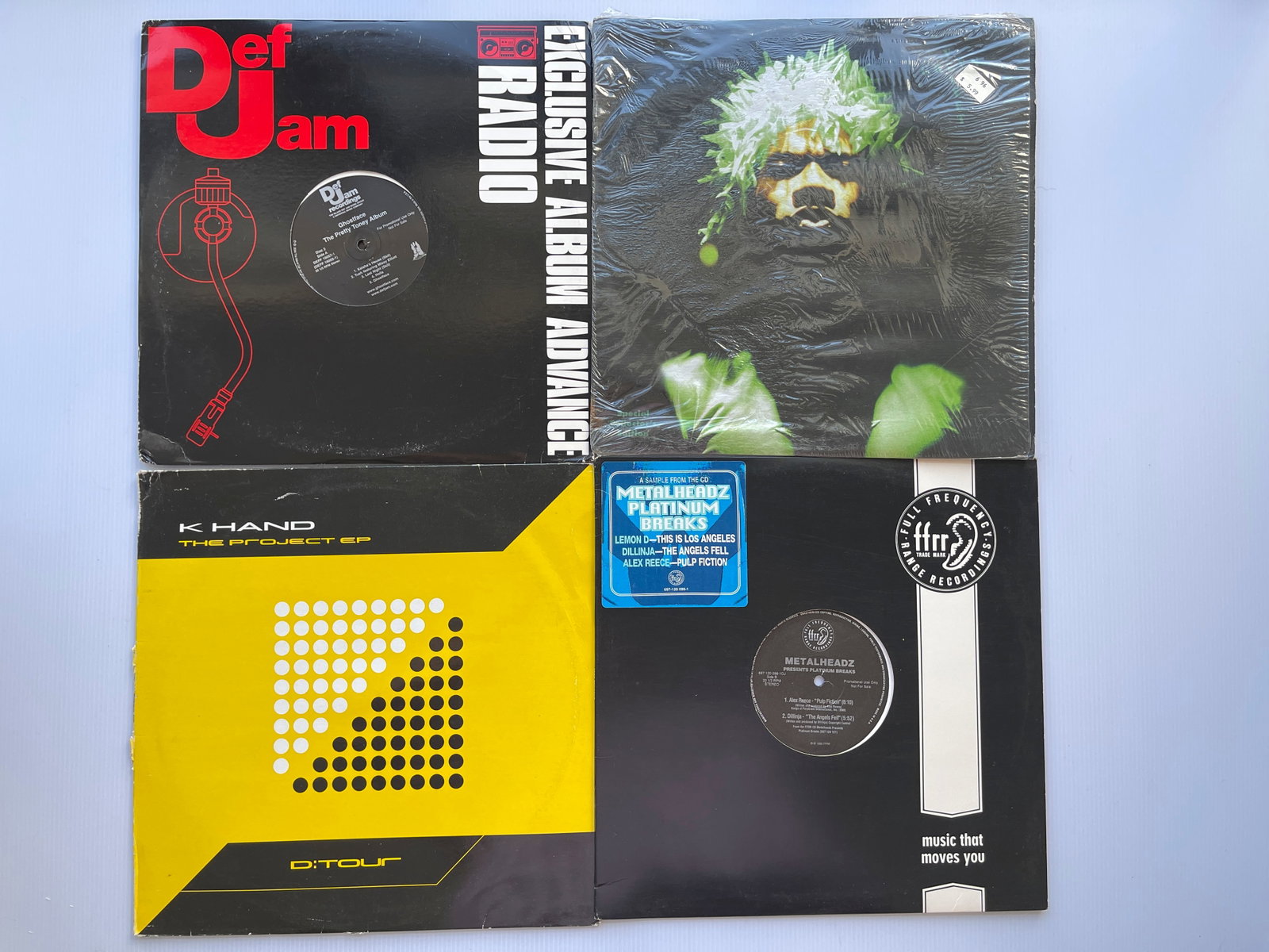 HIP HOP RAP DISCO DJ SET: Ghostface - The Pretty Toney Album ($6-20). Green Velvet - The Stalker ($11-23). K Hand - The Project EP ($8). Metalheadz Presents Platinum Breaks ($8-16). PROMO