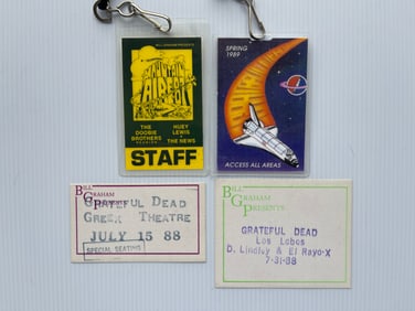 GRATEFUL DEAD BACKSTAGE PASSES - 1988 - 1989