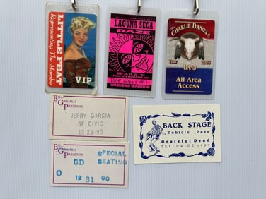 GRATEFUL DEAD BACKSTAGE PASSES - 1990 AND MORE