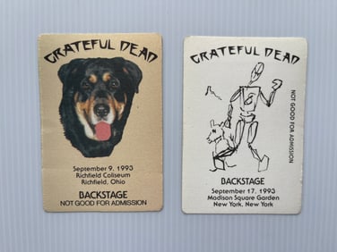 GRATEFUL DEAD BACKSTAGE PASSES - 1993