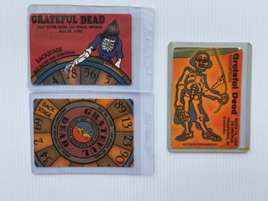 GRATEFUL DEAD BACKSTAGE PASSES - REONEGRO PUZZLE PIECES 1992
