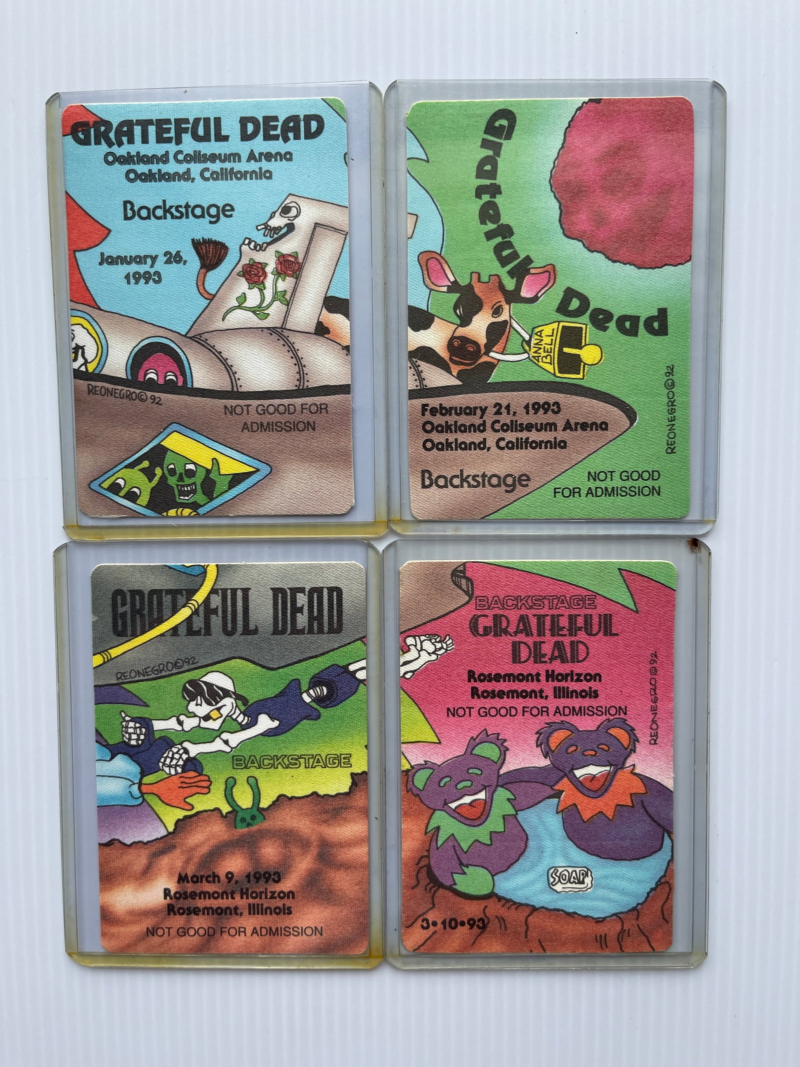 GRATEFUL DEAD BACKSTAGE PASSES - REONEGRO PUZZLE PIECES 1993 (1 of 1)