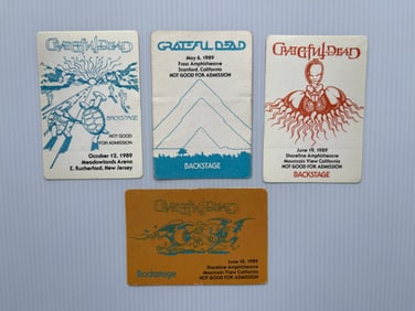 GRATEFUL DEAD BACKSTAGE PASSES - 1989