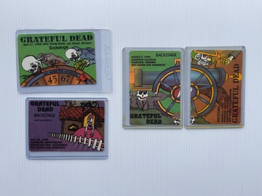 GRATEFUL DEAD BACKSTAGE PASSES - REONEGRO PUZZLE PIECES 1992
