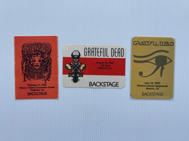 GRATEFUL DEAD BACKSTAGE PASSES - 1986 - 1987