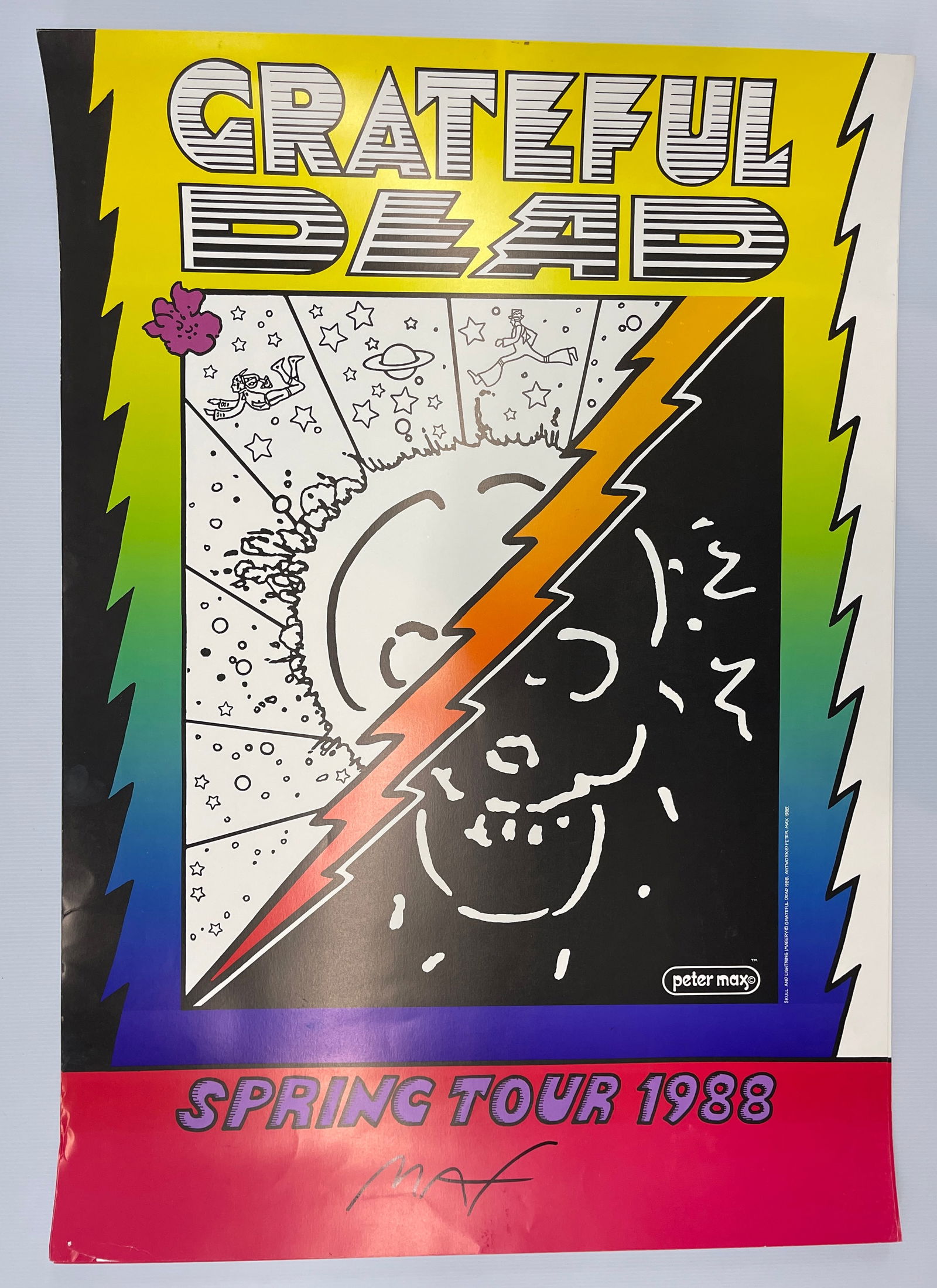 GRATEFUL DEAD 1988 TOUR POSTER - SIGNED BY PETER MAX (1 of 2)