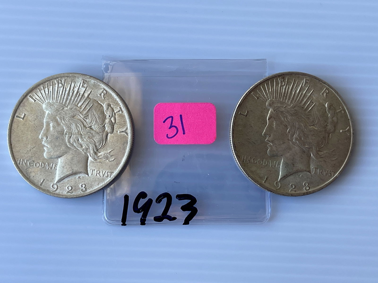 1923 PEACE SILVER DOLLAR SET (1 of 2)