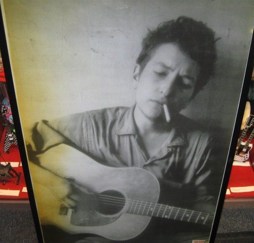 BOB DYLAN WITH GUITAR: BOB DYLAN RARE NEW POSTER MID 2000'S VINTAGE COLLECTABLE with guitar. THIS IS FOR ONE RARE DYLAN POSTER FROM MID 2000'S . THE POSTER WAS OUT OF PRINT IN 2009. THE POSTER MEASURES 23" X 34" THIS IS A M