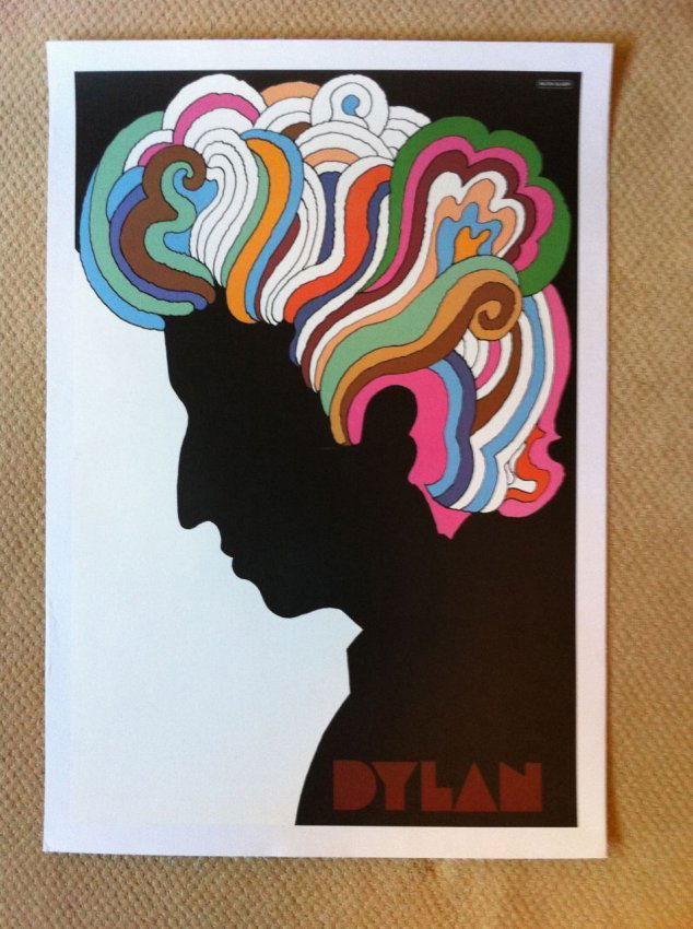 Original Glaser - Vintage Bob Dylan: Original and Vintage Bob Dylan poster. Mounted on fine archival linen. Poster art by Milton Glaser. Excellent condition.