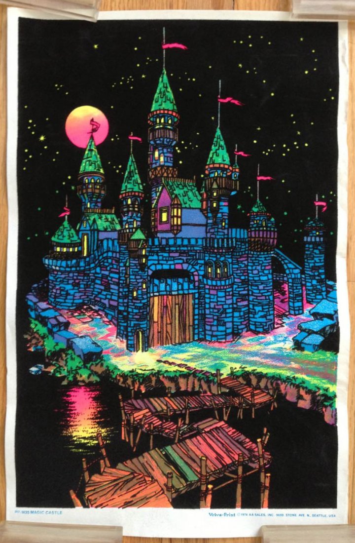 70'sヴィンテージ ブラックライトポスター MAGIC CASTLE #125 black light castle | magic castle poster from the 70s from f