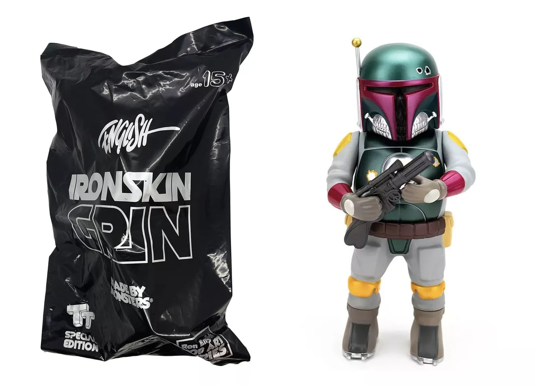 Ron English Autographed Iron Skin Boba Fett Grin Vinyl Figure UNKNOWN #X/500 (1 of 5)
