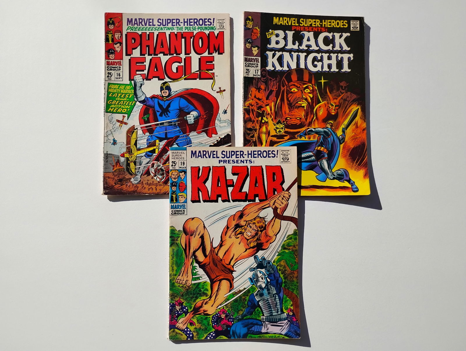 Marvel Super-Heroes #16,17,19 - Phantom Eagle, Black Knight, Ka-Zar (1 of 1)