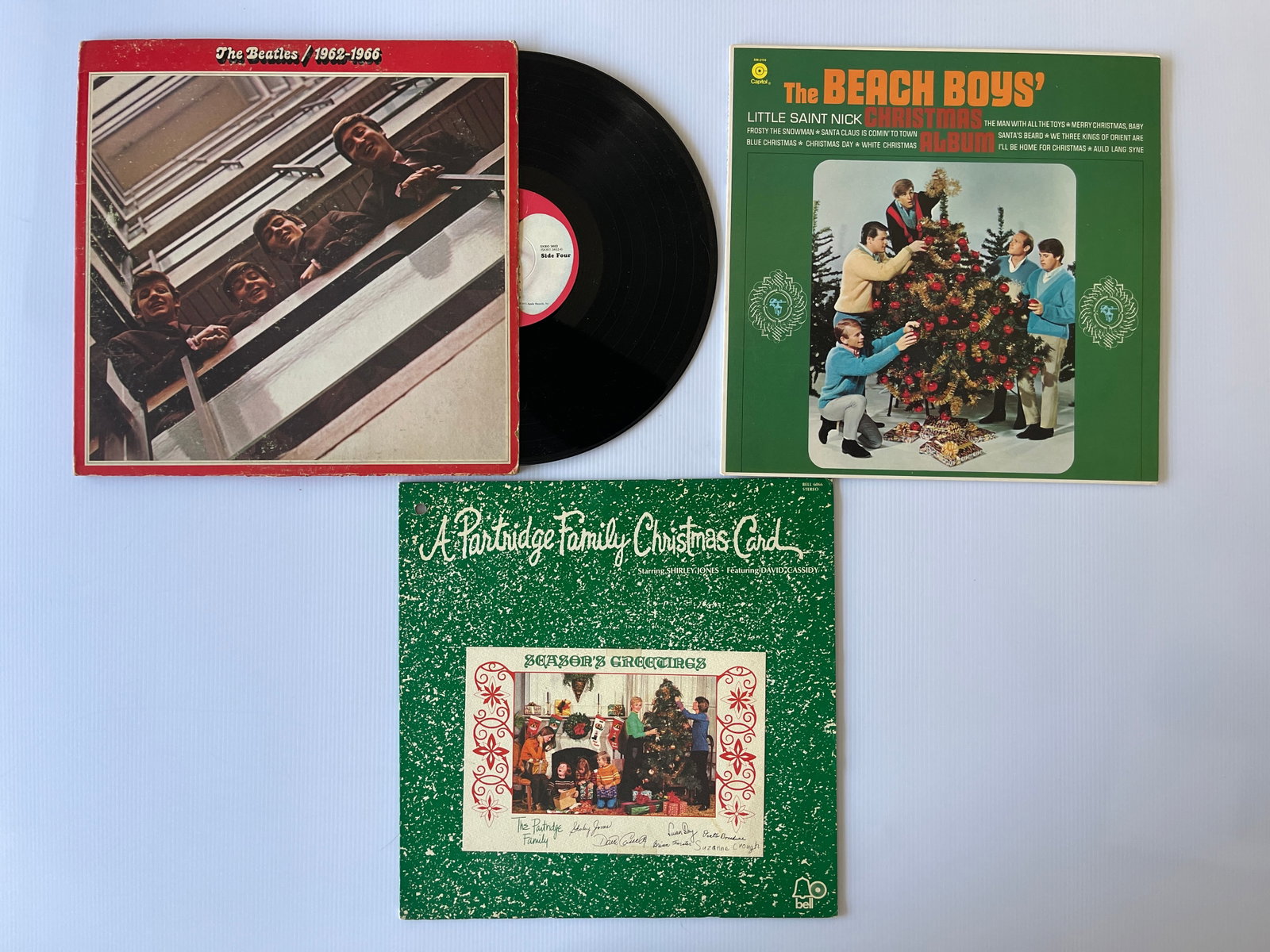 BEATLES AND BEACH BOYS LOT: BEATLES AND BEACH BOYS LOT with added Partridge Family The Beatles – 1962-1966 Apple Records – SKBO 3403 $15-61 1973 rock The Beach Boys – The Beach Boys' Christmas Album The Beach Boys - The Be