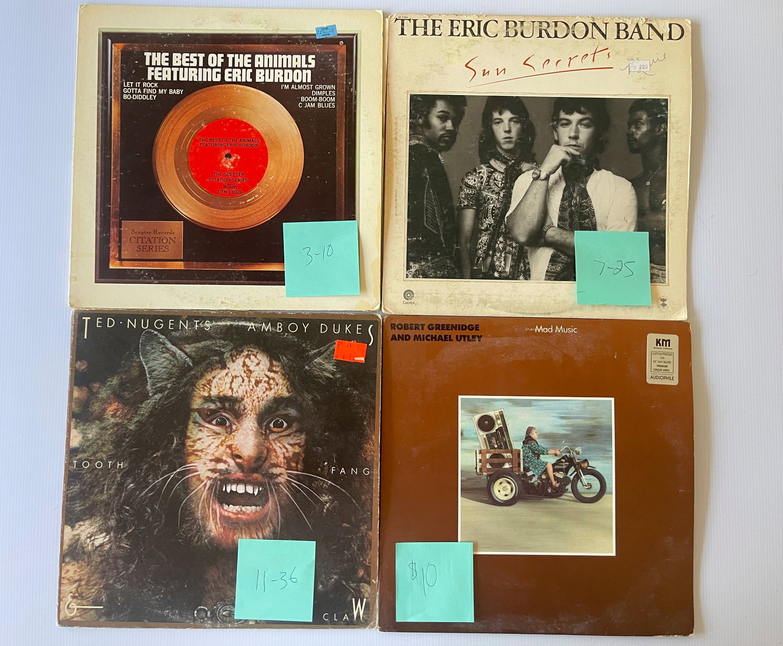 ERIC BURDON - ANIMALS - TED NUGENT and more !: The Eric Burdon Band – Sun Secrets Capitol Records – ST-11359 $7-25 ALBUM-VG COVER-VG Album needs cleaning The Animals Featuring Eric Burdon – The Best Of The Animals Featuring Eric Burdon Scept
