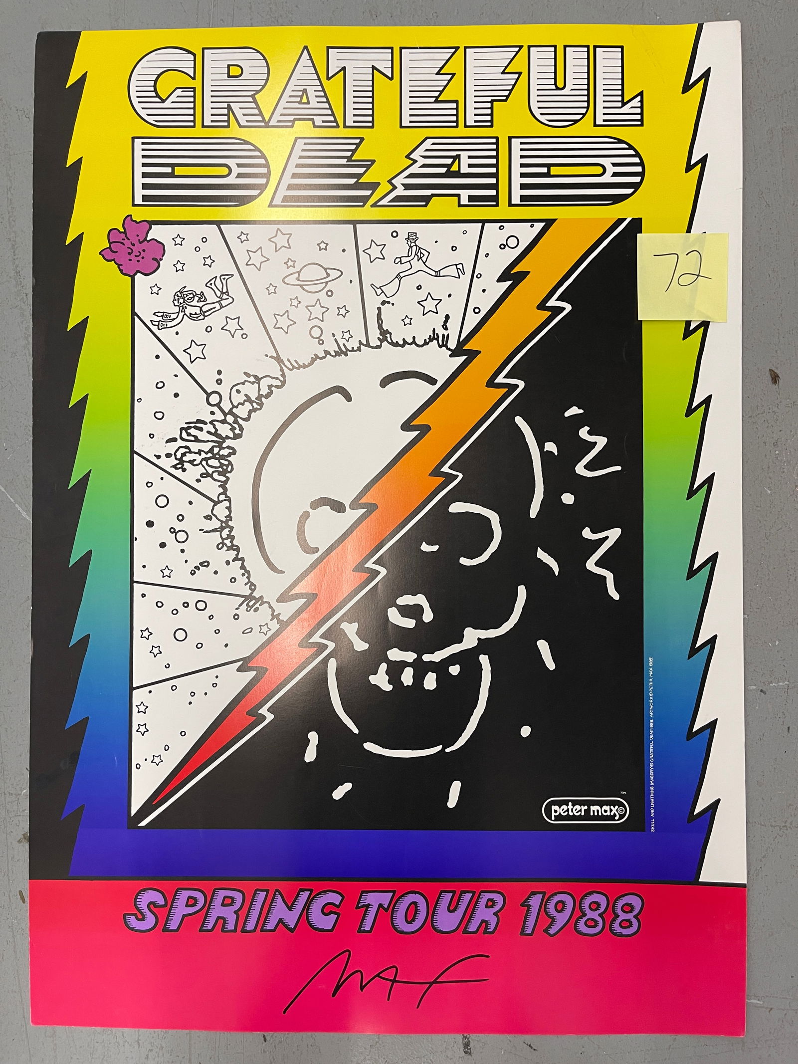 GRATEFUL DEAD - PETER MAX SIGNED - 1988 TOUR POSTER (1 of 3)