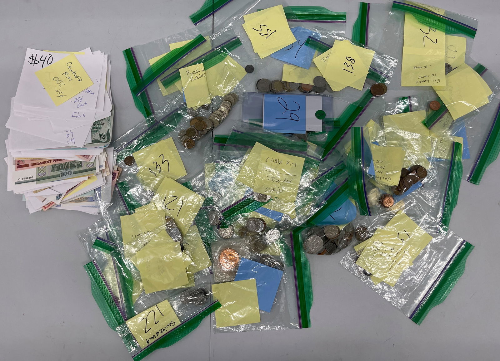 HUGE FOREIGN COIN AND CURRENCY HORDE (1 of 1)