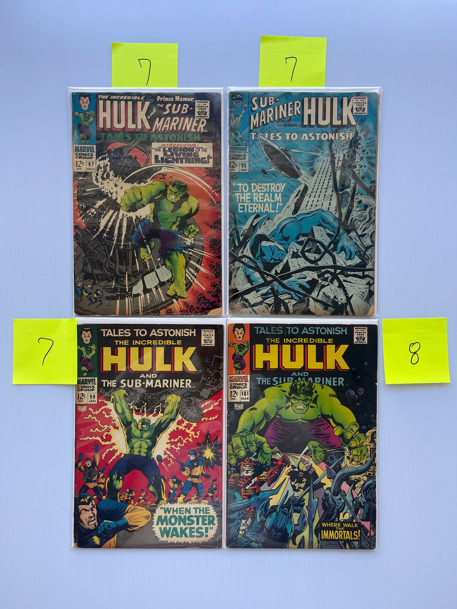 TALES TO ASTONISH - SUB-MARINER AND HULK SET OF 4: TALES TO ASTONISH - SUB-MARINER AND THE INCREDIBLE HULK SET OF 4