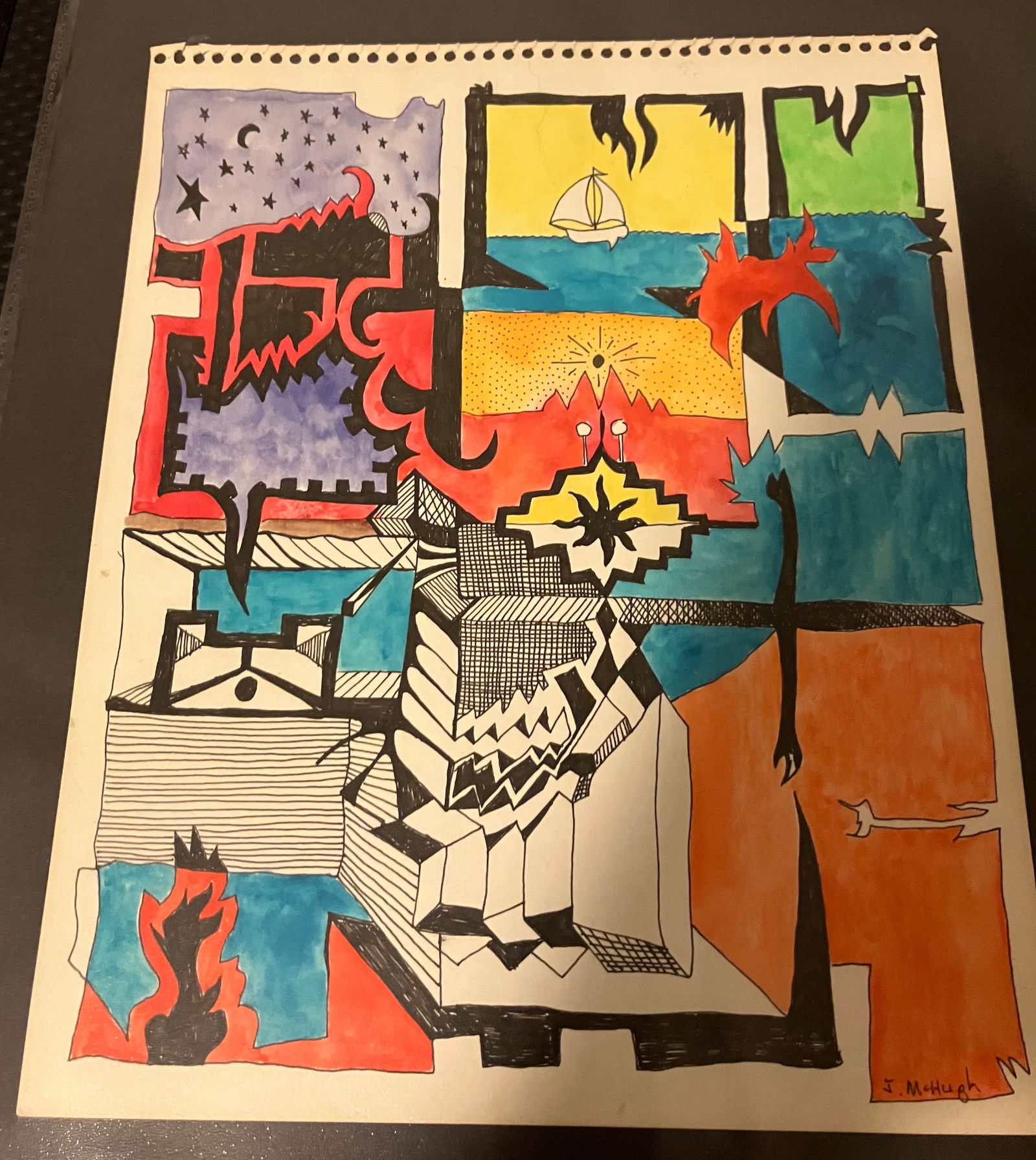JOSEPH MCHUGH - ORIGINAL RARE ART - EAST TOTEM WEST (1 of 3)