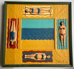 STEPHEN HUNECK CARVED BEACH SCENE