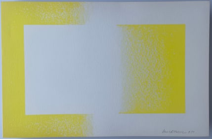 Richard Anuszkiewicz Original 1970 Lithograph "Yellow Reversed